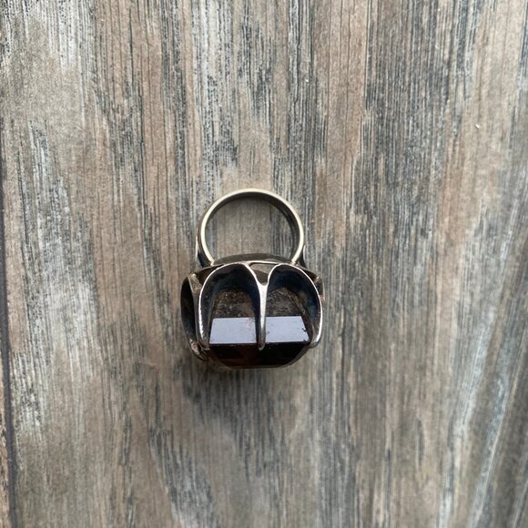 Large Smoky Quartz Gemstone Ring - Picture 3 of 4